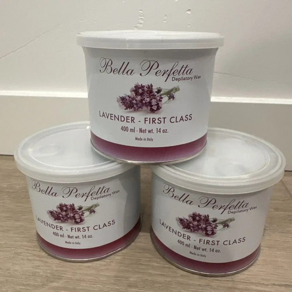 Lot Of 3 Bella Perfetta Depilatory Wax Lavender 400ml 14oz Professional